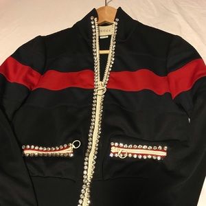 Gucci Track Jacket with rhinestone detail.